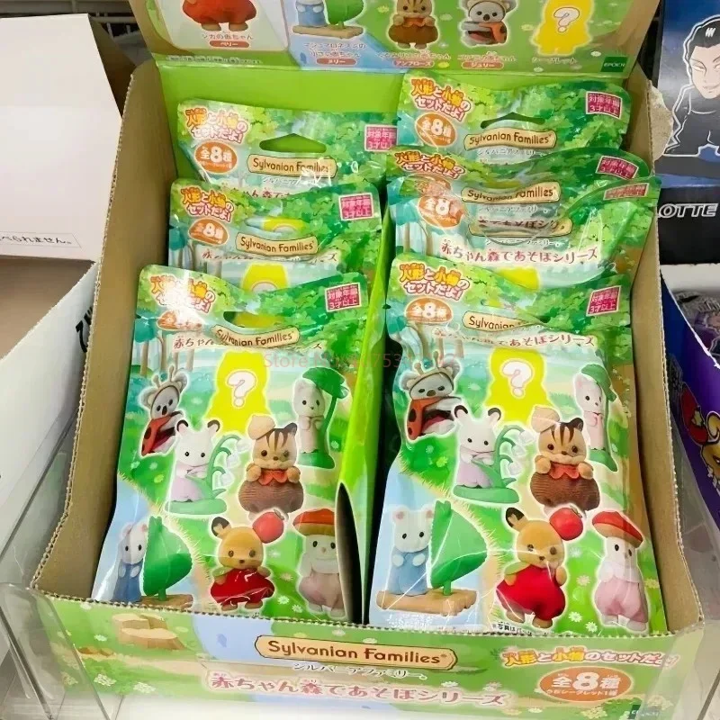 Mini Anime Forest Family Figure, Presentes de aniversário fofos para crianças, Brinquedos genuínos, Saco de sorte da família floresta, Vestir, bebê, Quente