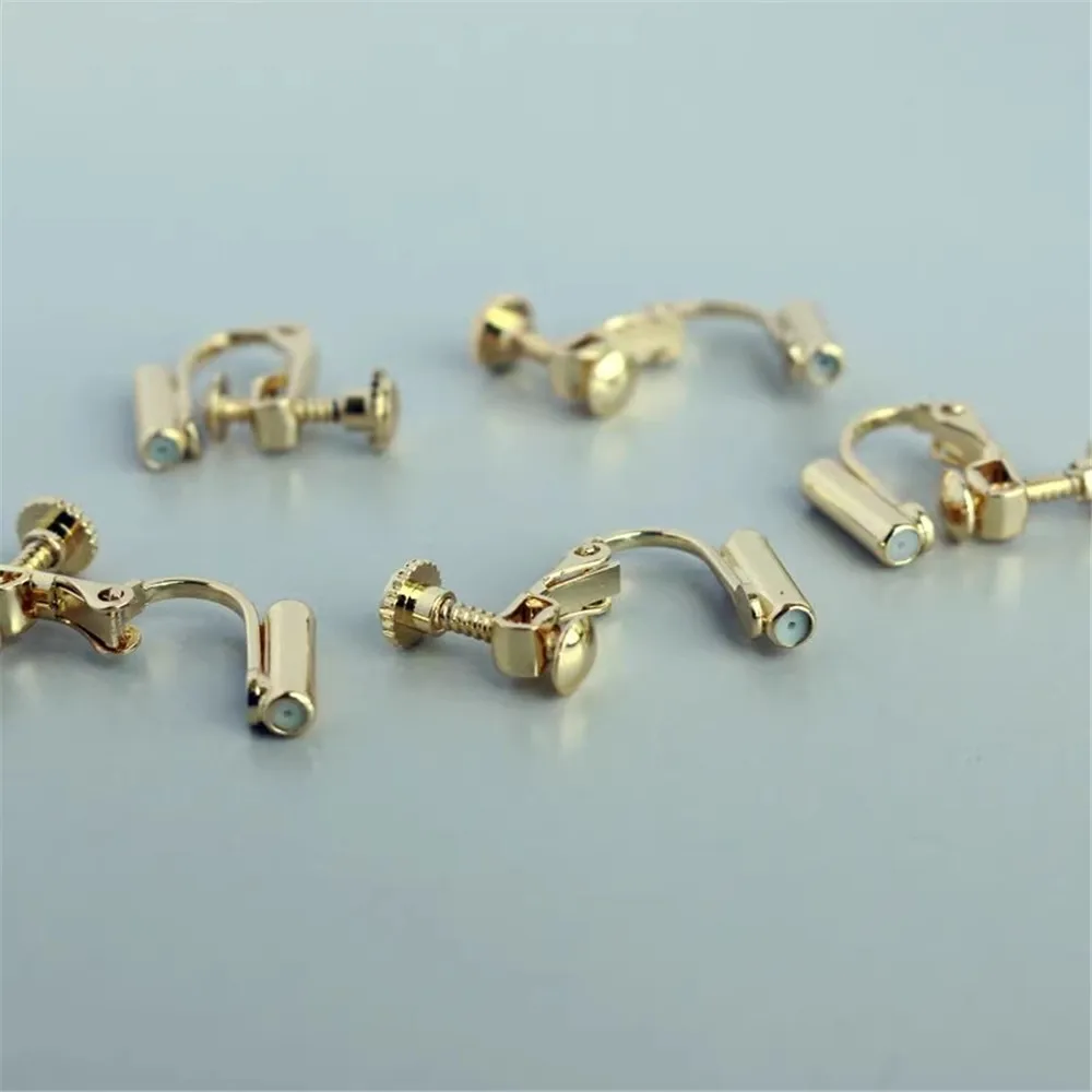 

14K Gold-wrapped Ear Clips, Ear Needles, Variable Adjustment Plugs, No Ear Piercings, Screws, DIY Handmade Earrings