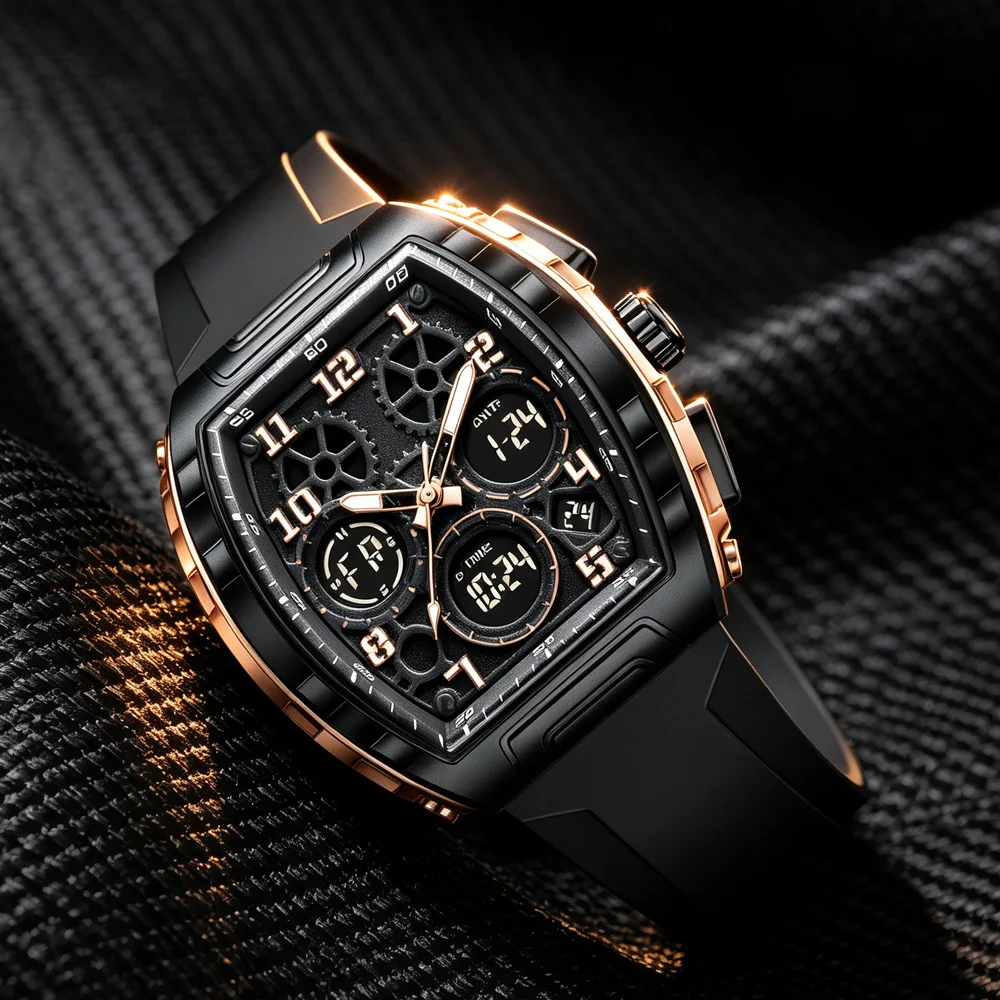 Relogio Masculino FOXBOX Men Watch Luxury Waterproof Quartz Wristwatch LED Luminous Date Sports Silicone Clock Man Watches