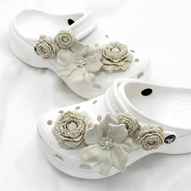 Mode Bloem Parel Schoenbedels Set Damesschoenen Decoratie Verwijderbare schoengesp 1Set