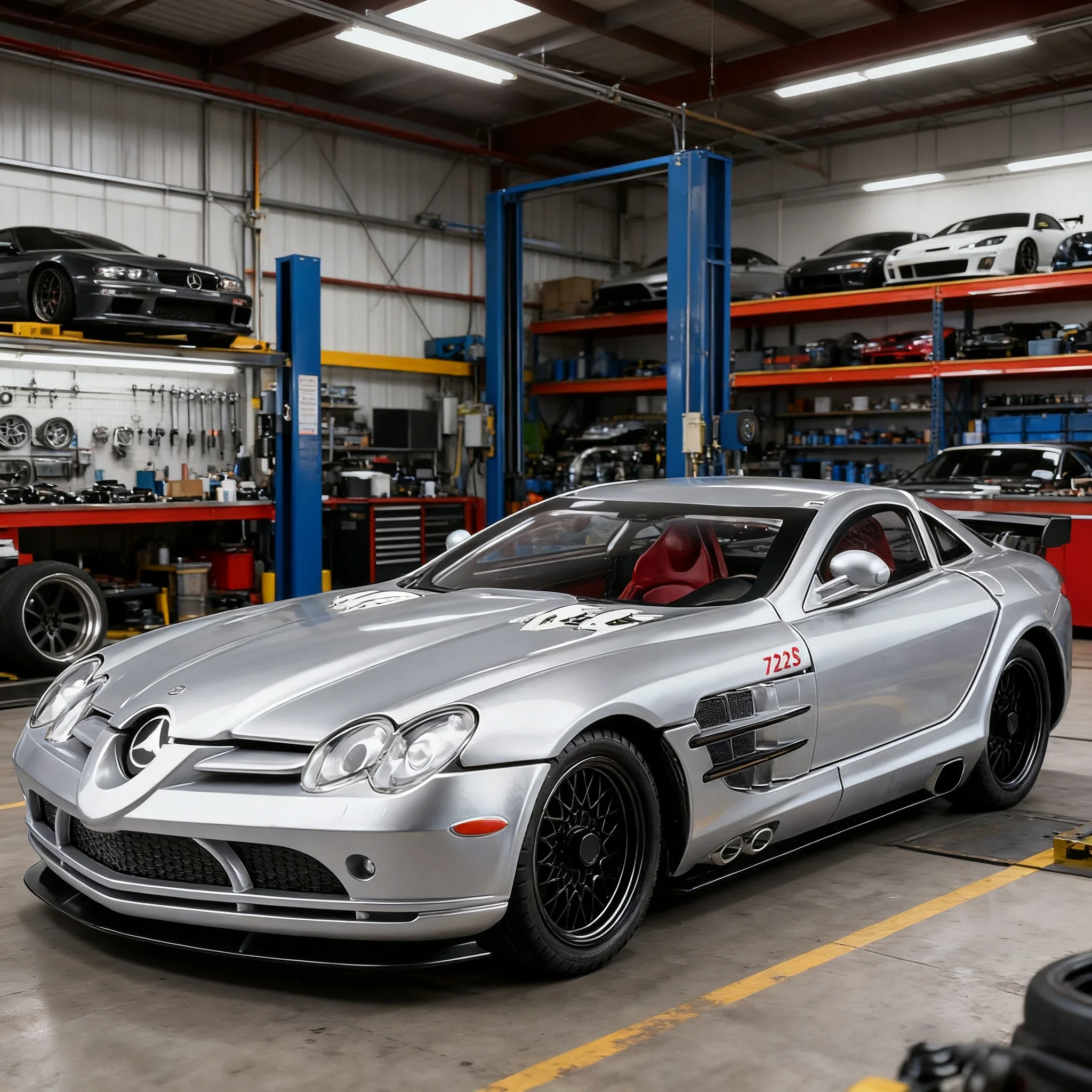 1:24 SLR Supercar Legierung Automodell Sound und Licht zurückziehen Kinderspielzeug Sammlerstücke Geburtstagsgeschenk