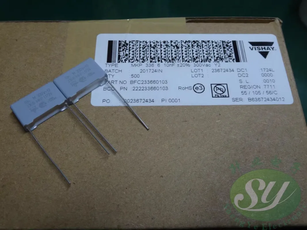 

10PCS MKP336 0.01uf/300vAC 10nf 103 New Y2 film capacitor 15MM