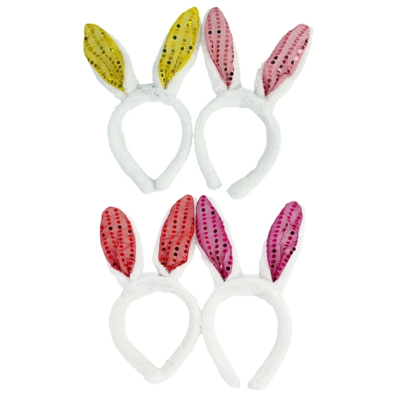 Sanft beleuchtetes Kostüm-Haar-Accessoire-Set, 4 Tierohren, Party-Akzent für Konzertabende, Festival-Outfits, Geburtstag 3XUF – Detail 1