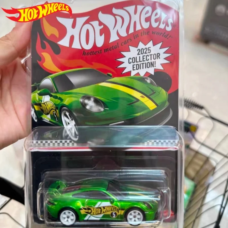 

Новая коллекционная модель автомобиля Hot Wheels 2025 1/64 с красной линией Porsche 911 GT3, коллекционные настольные украшения, игрушки для мальчиков на складе