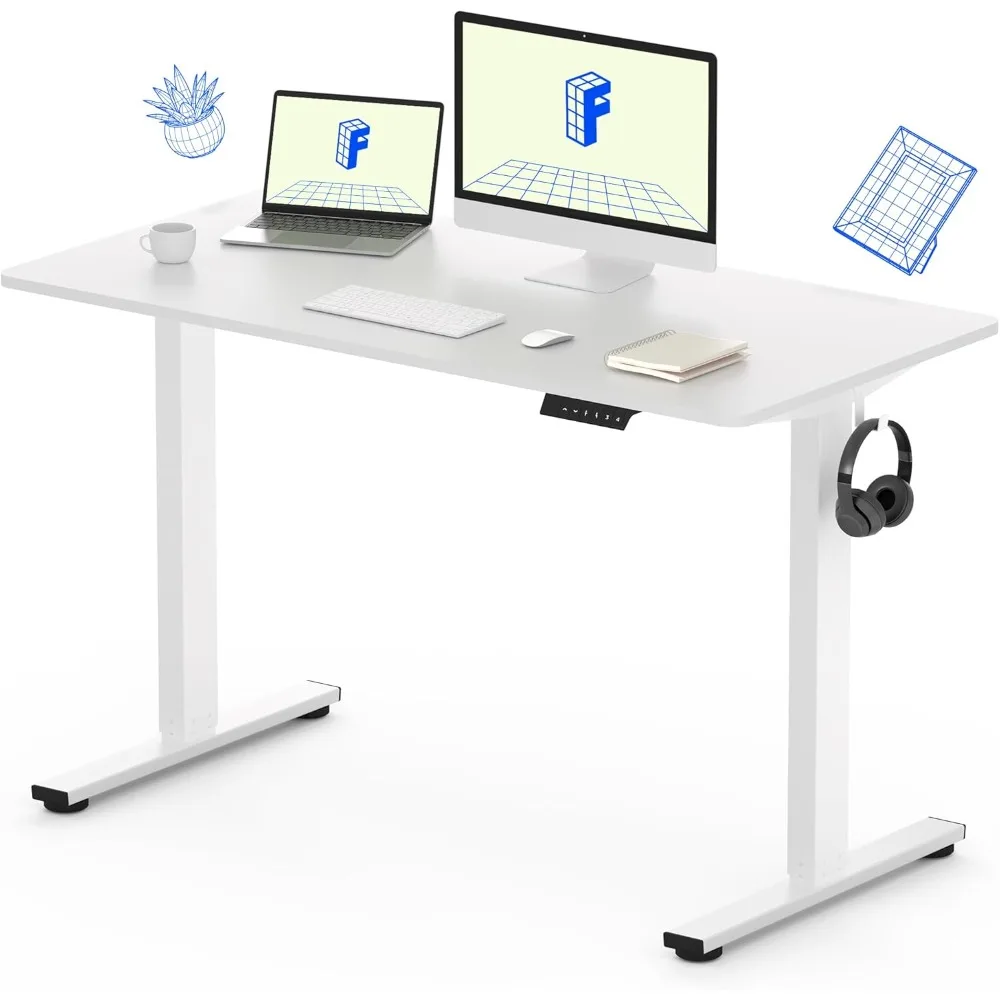 Standing Desk Solid One-Piece Desktop Height Adjustable Desk, Electric Sit Stand Up Desk Home Office Desks