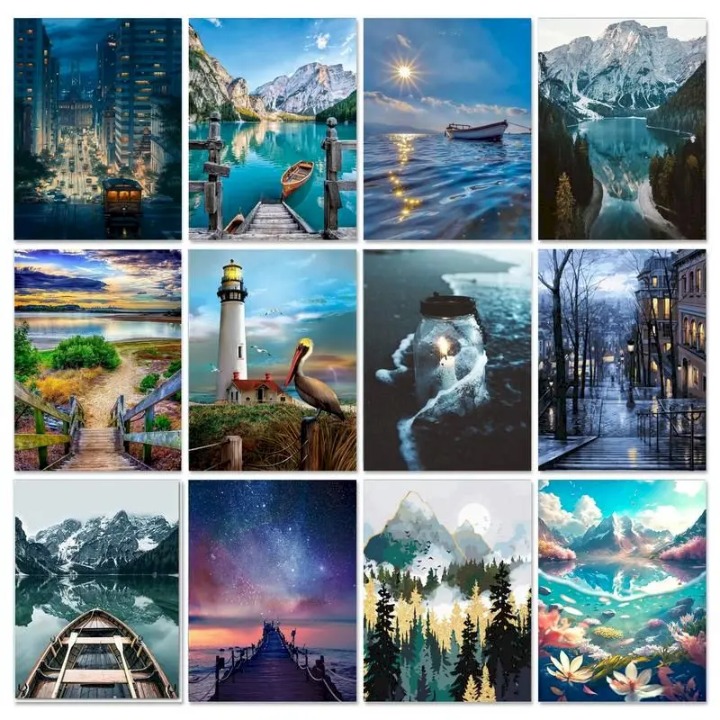 

GATYZTORY 40x50cm Acrylic Paint Diy Painting By Numbers Kits Forest Picture Diy Crafts Handpainted On Canvas For Home Decors Art