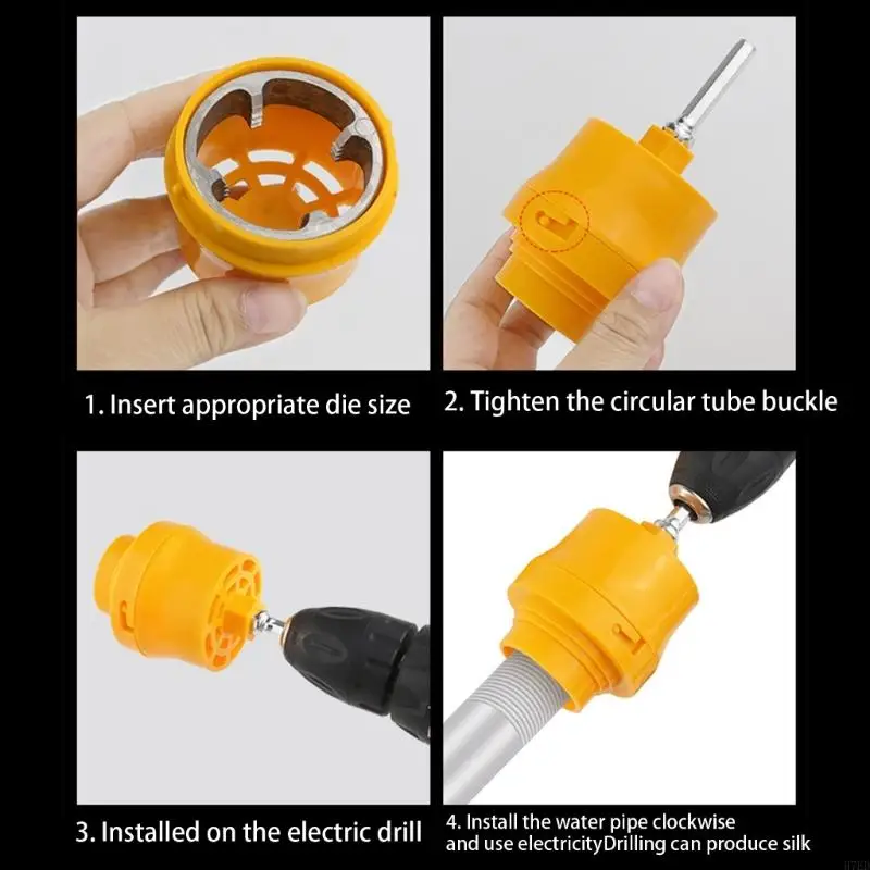 Enreader de tubos elétrico portátil adequado para reparos de encanamento, trabalhos de construção com recurso de bloqueio rápido, operação suave