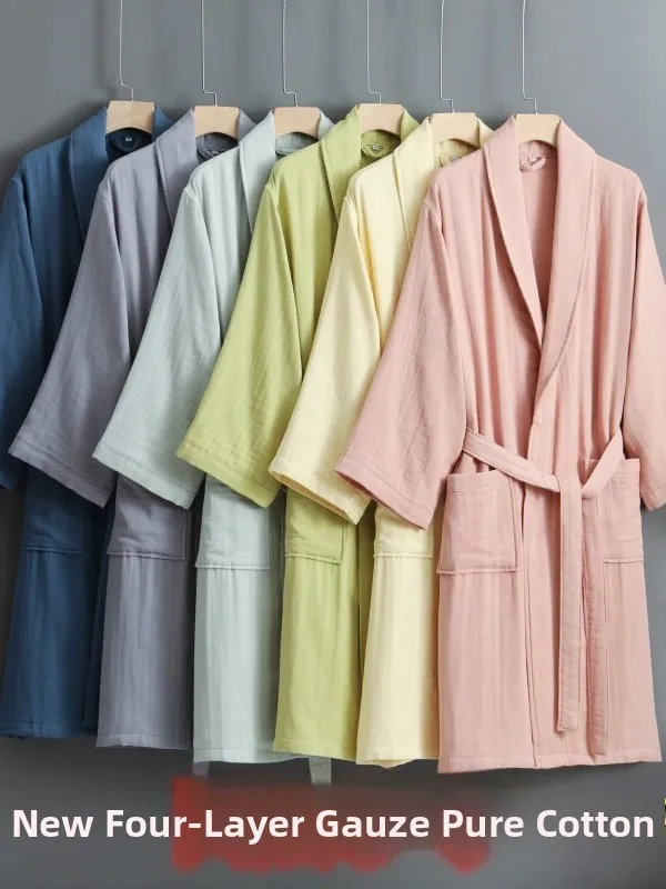autumn-winter-new-four-layer-cloth-bathrobe-hotel-couple-absorbent-bath-kimono-loose-cotton-sleepwear-home-clothes-morning-robe