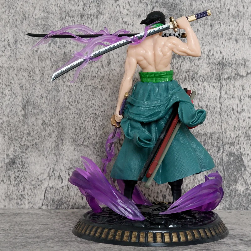 One Piece Action Figure Three-Knife Fighting Skill Roronoa Zoro Anime Model Zoro Figures Decorations PVC Toy Gift