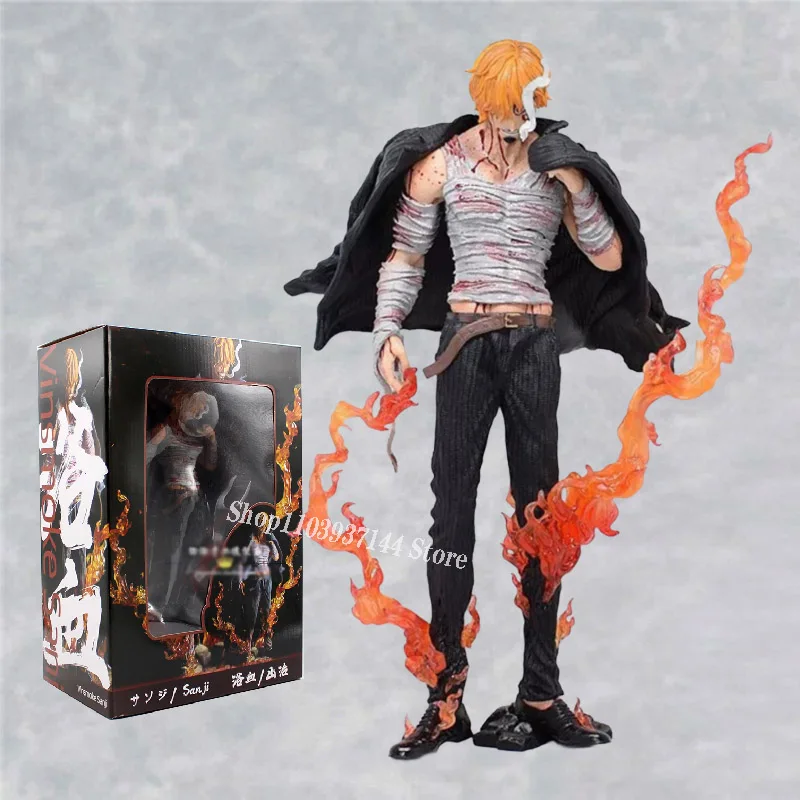 

28cm Anime One Piece Gk Figures Battle Damaged Vinsmoke Sanji Figure Bloodbath Statue Deoration PVC Model Collection Desktop Toy