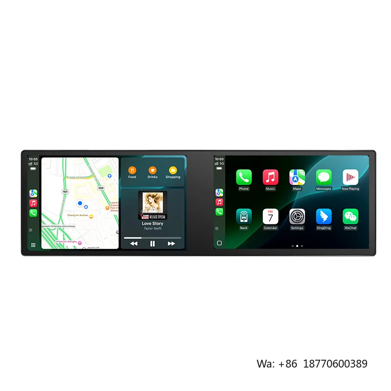 Android Dual Screen GPS Navigation Central Control for Toyota Corolla Prado Nissan Mazda Car Multimedia Radio Wireless Carplay