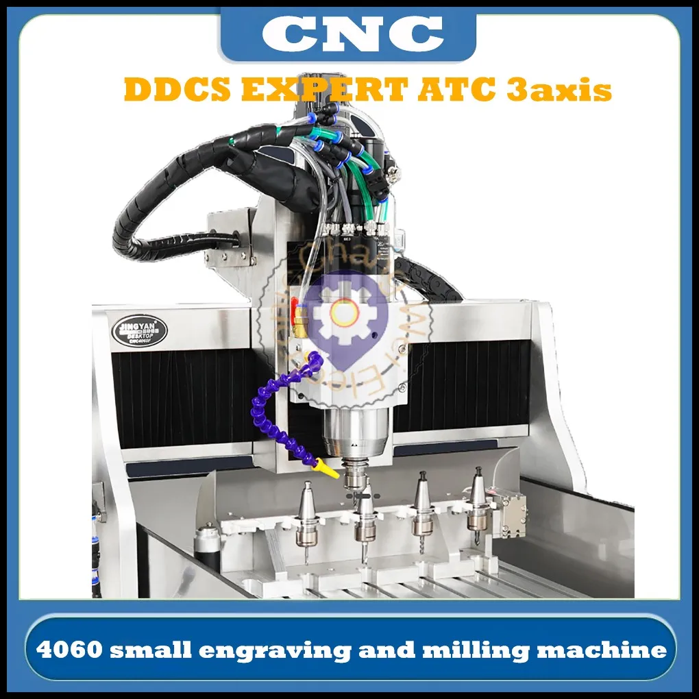 Latest CNC DDCS EXPERT M350 3axis 4060 small engraving and milling machine ATC precision engraving machining with knife library