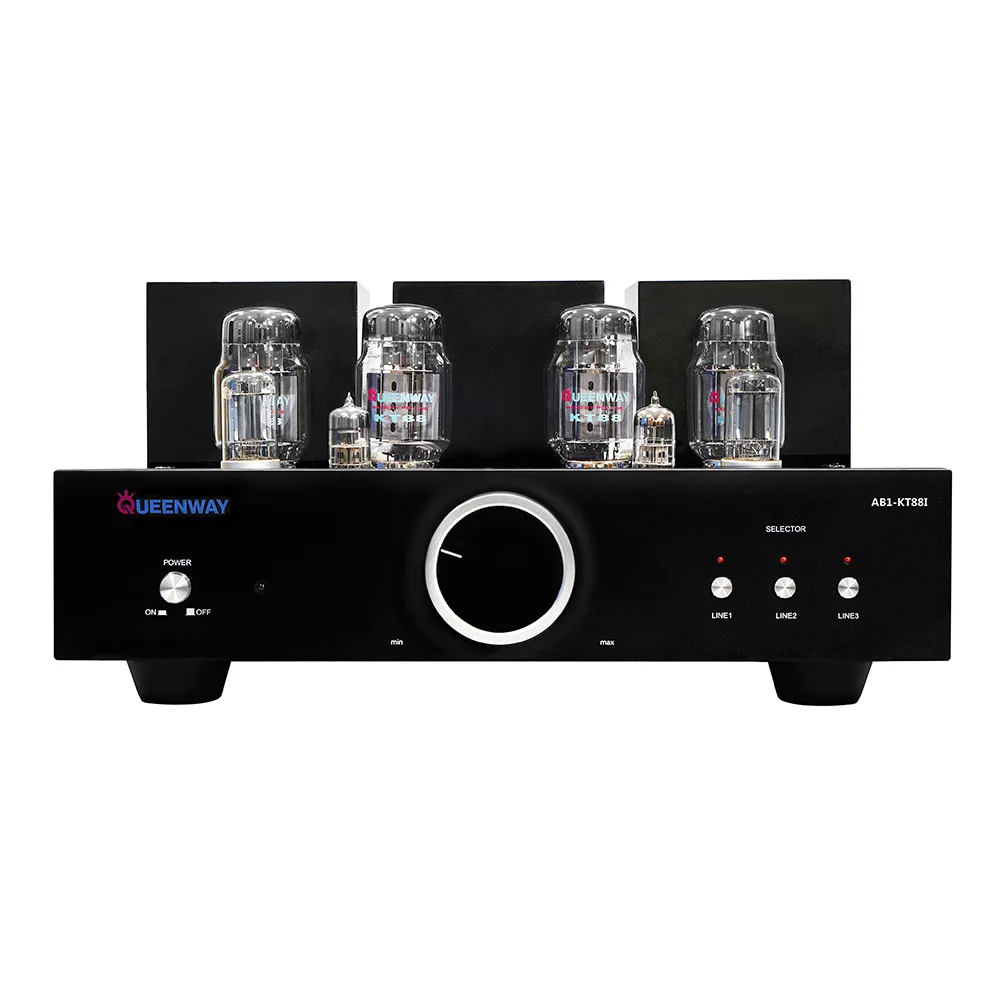 Queenway AB1-KT88I KT88*4 Integrated Vacuum Tube Amplifier Push-Pull Ultra Linear 50W*2 Mode Switch with Remote