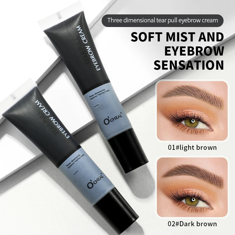 3D tear off dye eyebrow cream, waterproof, lightweight and smooth, natural color rendering, easy to create natural 3D eyebrows