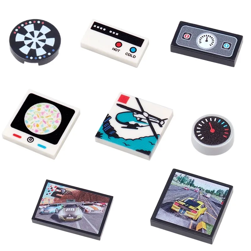 Szene Modell Druck Zubehör Bausteine Dashboard Bildschirm tastatur Maus Control Tasten Mini Kompatibel Ziegel Spielzeug N08