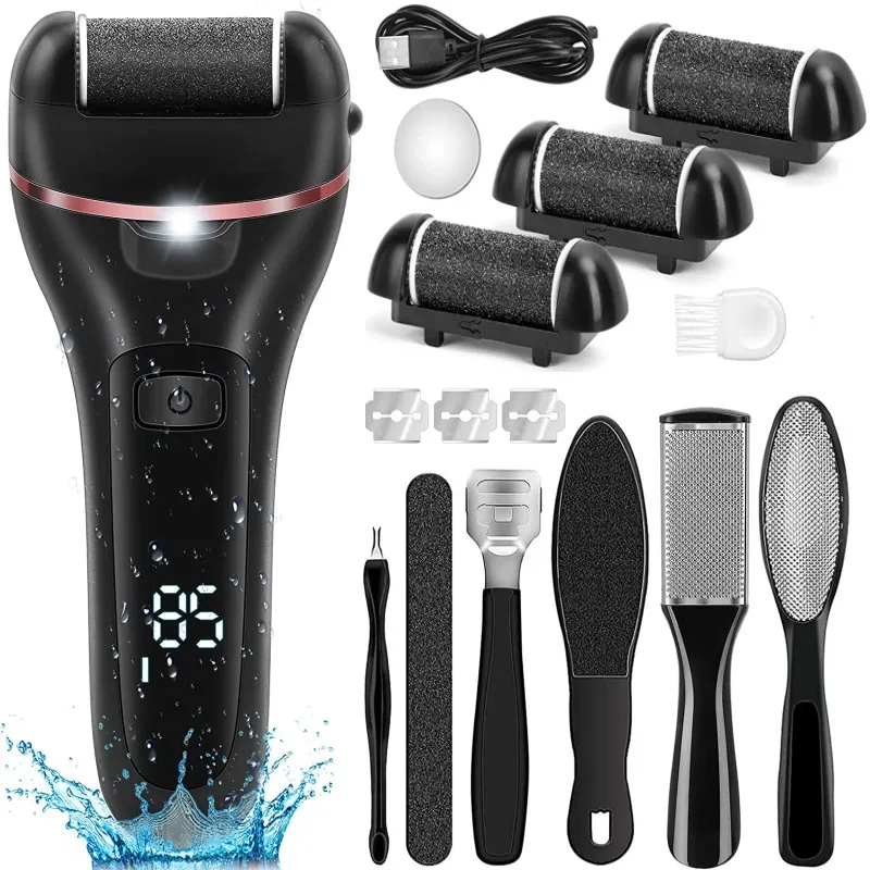 

NEW Rechargeable Electric Foot File Callus Remover Machine Pedicure Device Foot Care Tools Feet For Heels Remove Dead Skin black