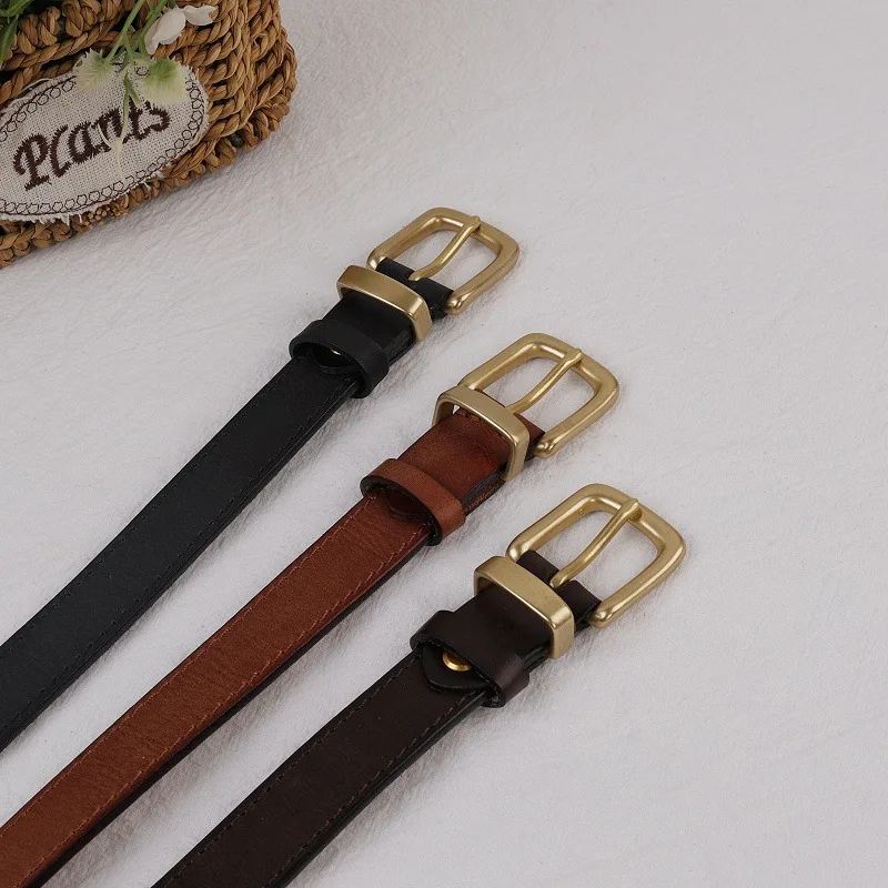جلد البقر دبوس مشبك حزام المرأة الرجعية عالية الجودة حزام جديد مزين حزام الجينز