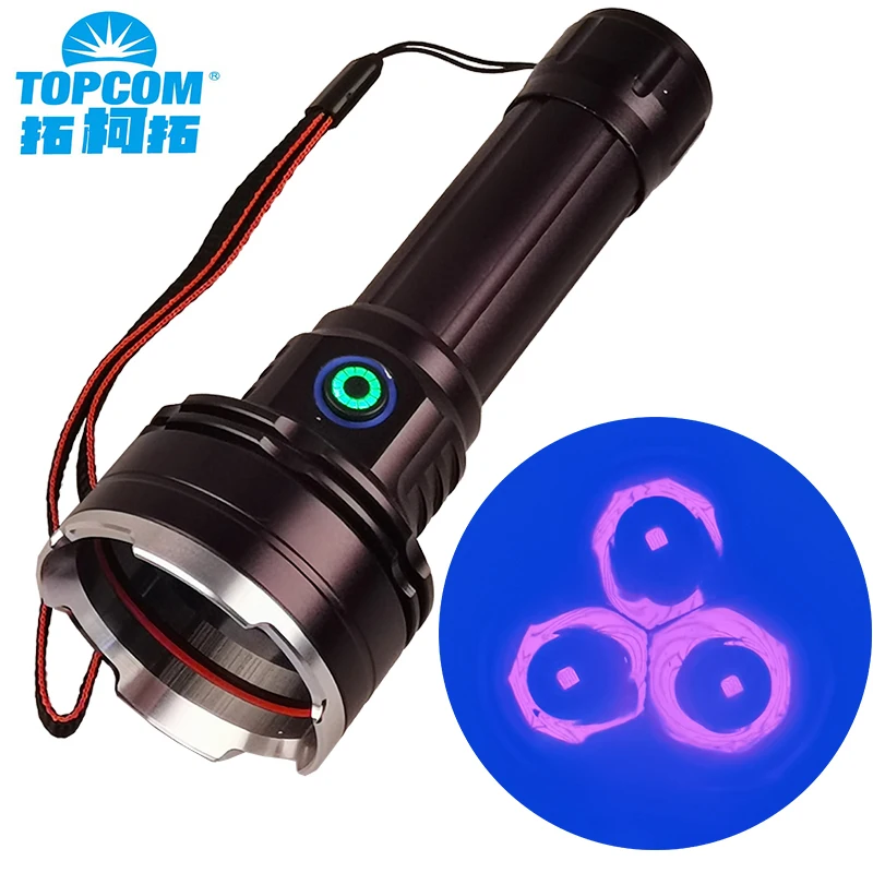 New Arrival ANYGO 15W 365nm UV Flashlight Black Filter Lens USB Rechargeable Ultraviolet 395nm UV Torch for Money Detect