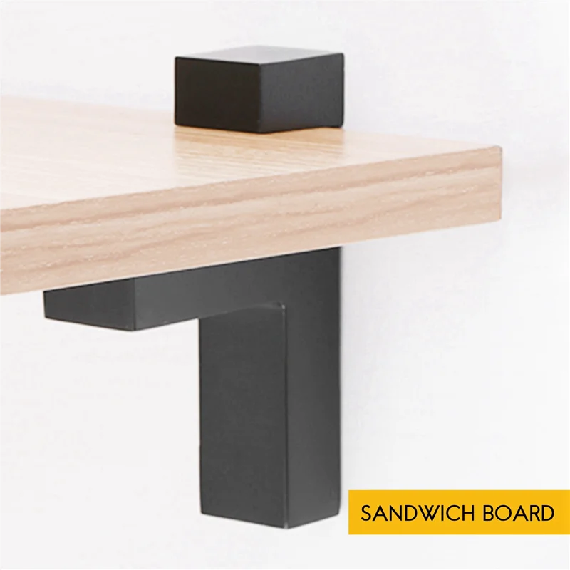 

ABWP-6 Pcs Adjustable Wood/Glass Shelf Bracket Wall Mount Heavy Duty Floating Brackets For 3-28Mm Thick Shelves,Black