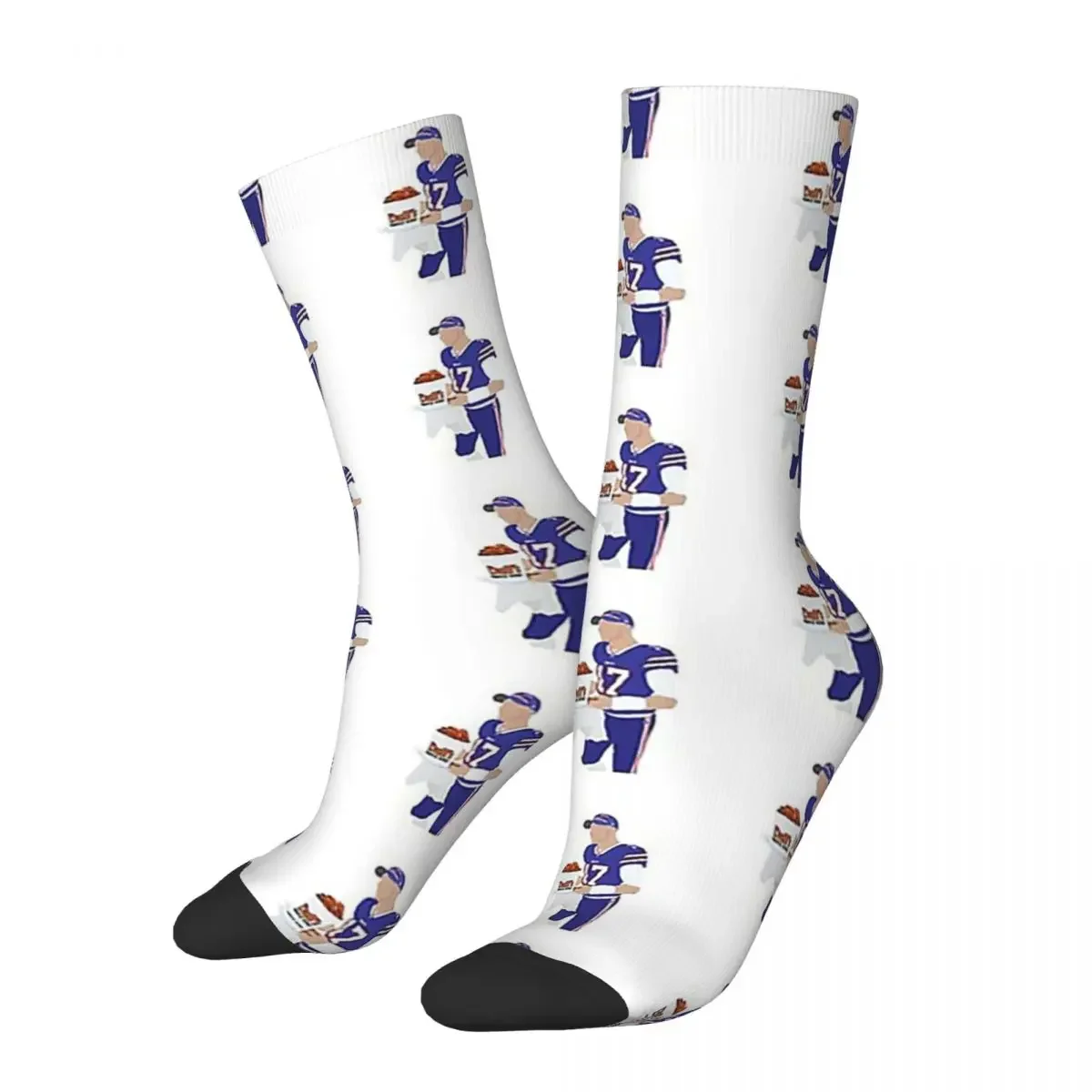 

Josh Allen, Buffalo Bills, Duff's Chicken Wings Sticker Socks Sweat Absorbing Stockings All Season Long Socks Accessories