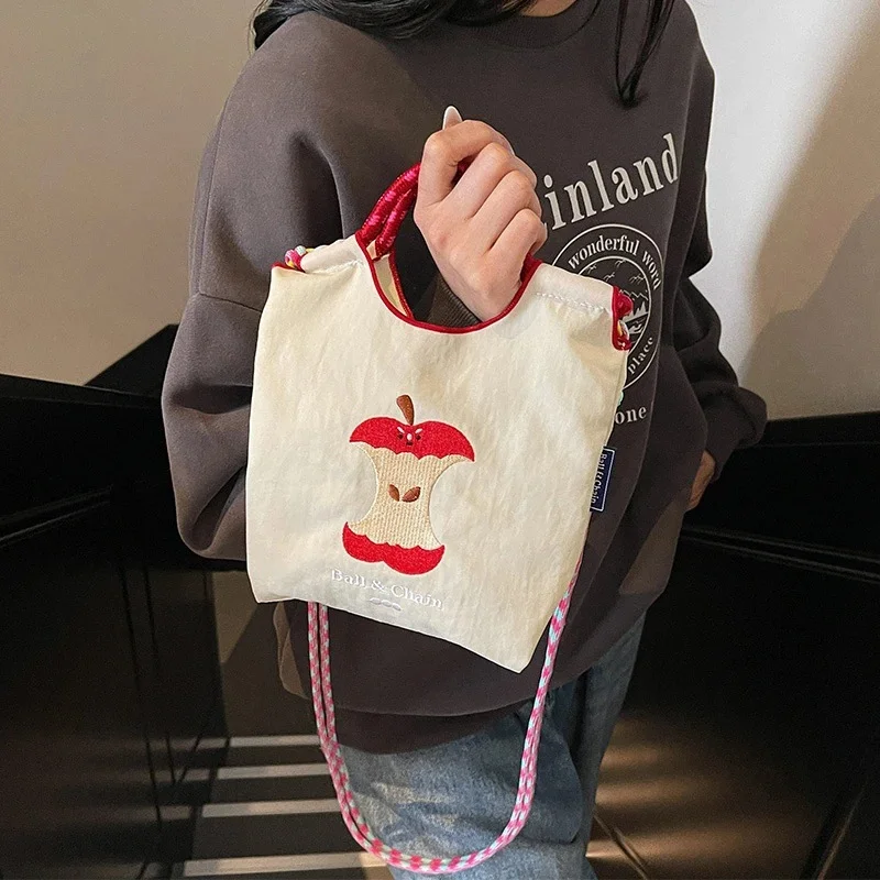 

New Japanese Bag Women Embroidered Fashion Versatile Commuter Large Capacity Storage Bag Cartoon Key Shoulder Purse