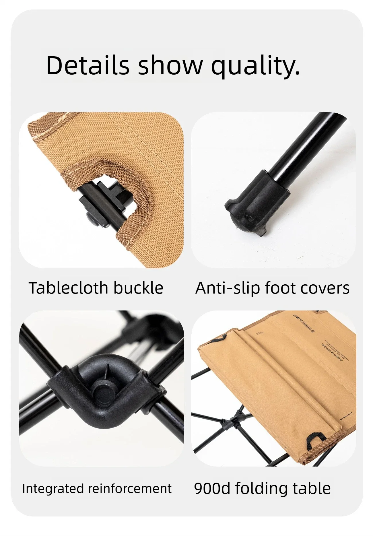 MOUNTAINHIKE Camping-Klapptisch aus Aluminiumlegierung, leichter Tisch aus 900D-Oxford-Stoff, tragbare Touristentische für Picknick im Freien – Detail 10