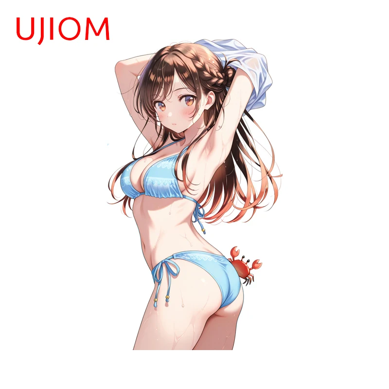 UJIOM Mai Shiranui Alluring Bikini Girl Wall Stickers Sweet Waifu Scooter Skateboard Decals Waterproof Bedroom Window Sticker