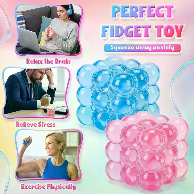 Squishy Stress Cube Fidget Toy Slow Rising Sensory Stress Relief Squeeze Sensory Toys Decompression Simulation Cube Balls Gift