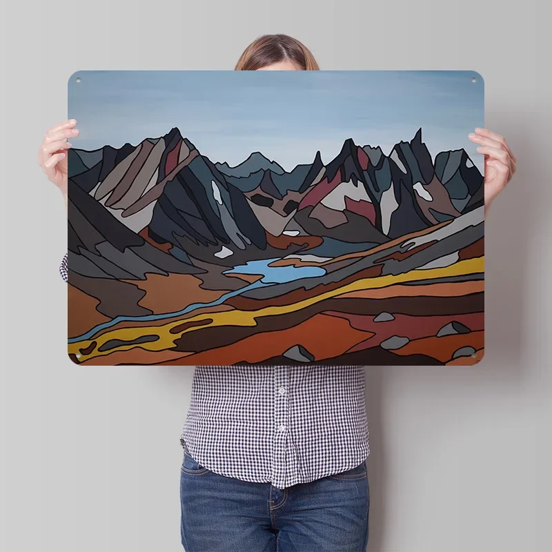 Monolith Mountain 3D Texture Metal Poster Customized Wall Art Tin Sign Gift for Mancave Bar Accessories Room Decoration Items