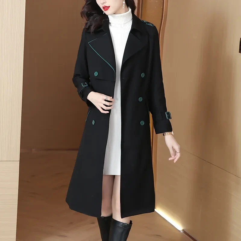 

British Style Classic Sense Casual Windbreaker for Women Spring Autumn New Arrival Cool Feeling Simple Long Trench Coat Female