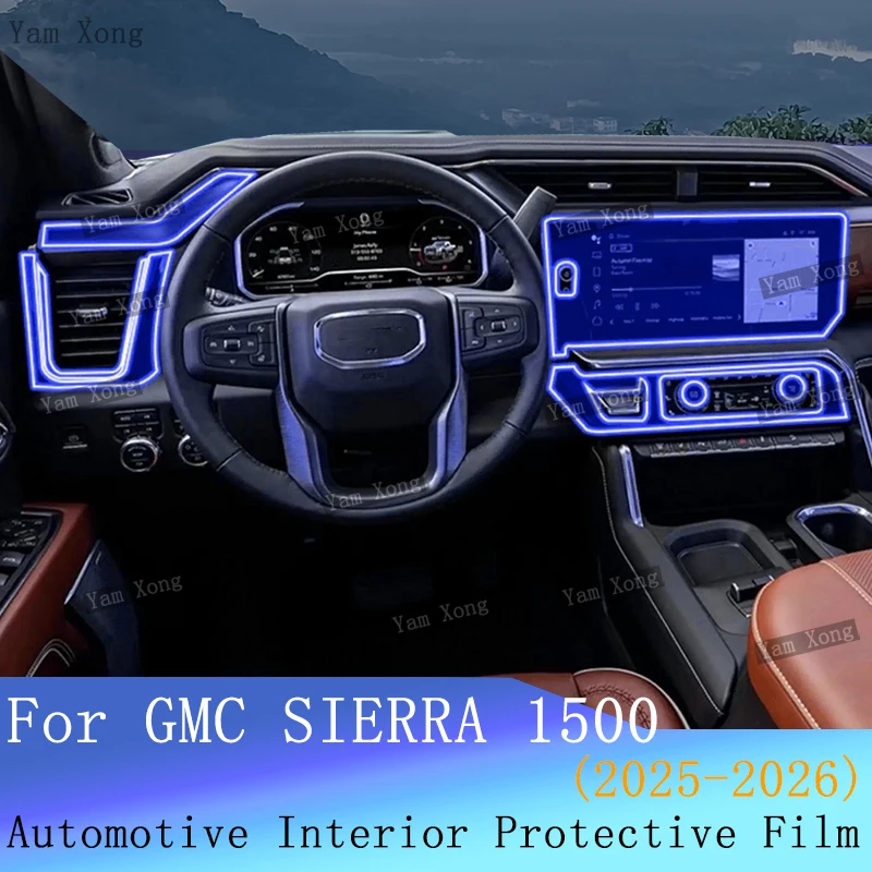 

Auto LED Navigation scratch Protective For GMC SIERRA 1500 Full set interior Film Dashboard Anti-Scratch TPU Transparent Film