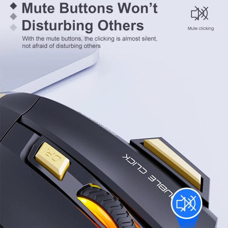 ワイヤレスゲーミングマウス USB 3200DPI デュアルモード充電式 7 キー 2.4 グラム Bluetooth サイレントマウス人間工学に基づいた呼吸 LED E スポーツマウス