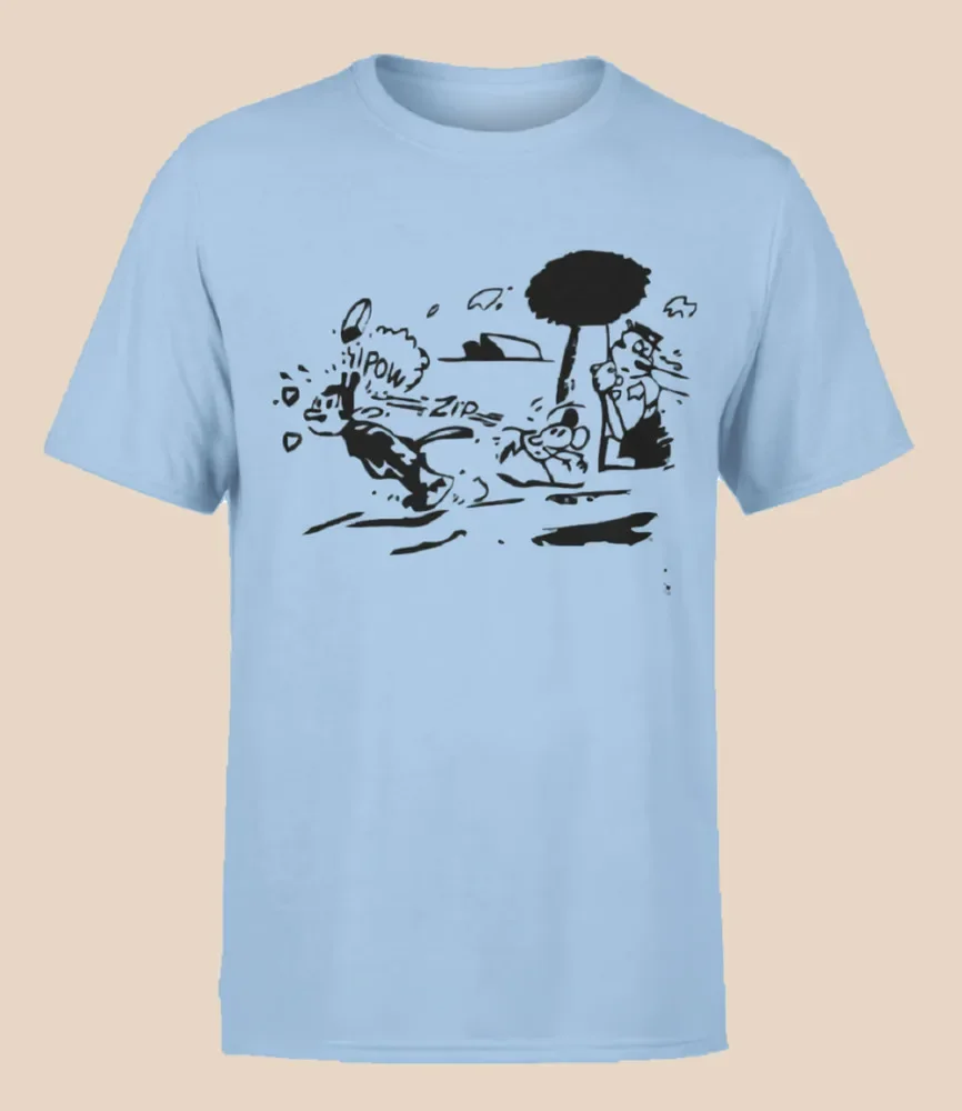 Pulp Fiction Jules Krazy Kat Men's Light Blue T-Shirt Size S-5XL  Tees High Quality 100%Cotton Short Sleeve