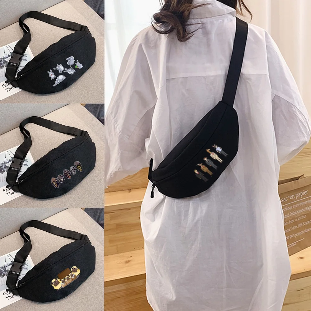 Bolsos de Cintura para Hombre, Bandolera, Riñonera, Nueva Bolsa de Cintura Mini con Estampado de Dibujos Animados, Organizador Deportivo para Gimnasio, Bolsa Juvenil, Mochila de Moda