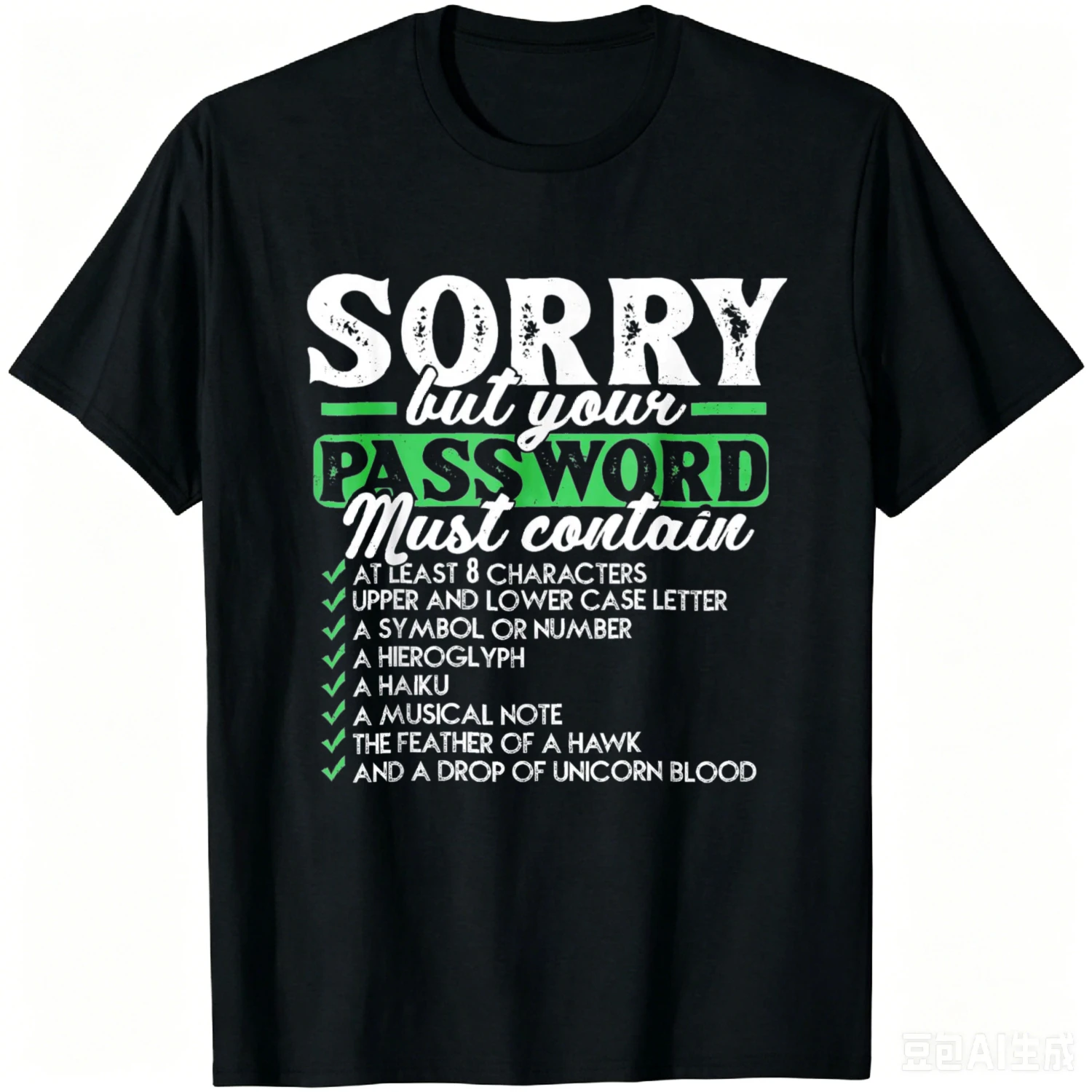 Sorry But Your Password Must Contain Computer Tech T-Shirt Cotton Summer Casual T Shirt Vintage Clothes Tops Camiseta Streetwear