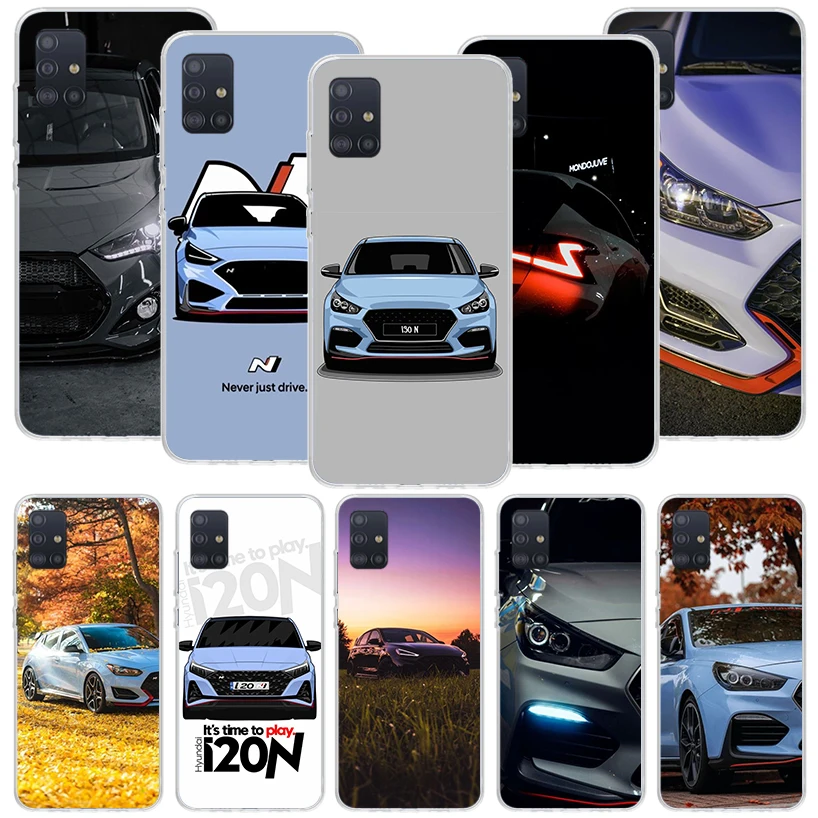 I30N Blue Car Phone Case for Samsung Galaxy A52 A51 A50S A12 A22 A32 A72 A10S A30S A31 A71 Note 20 Ultra 10 Plus S10 Galaxy A52 