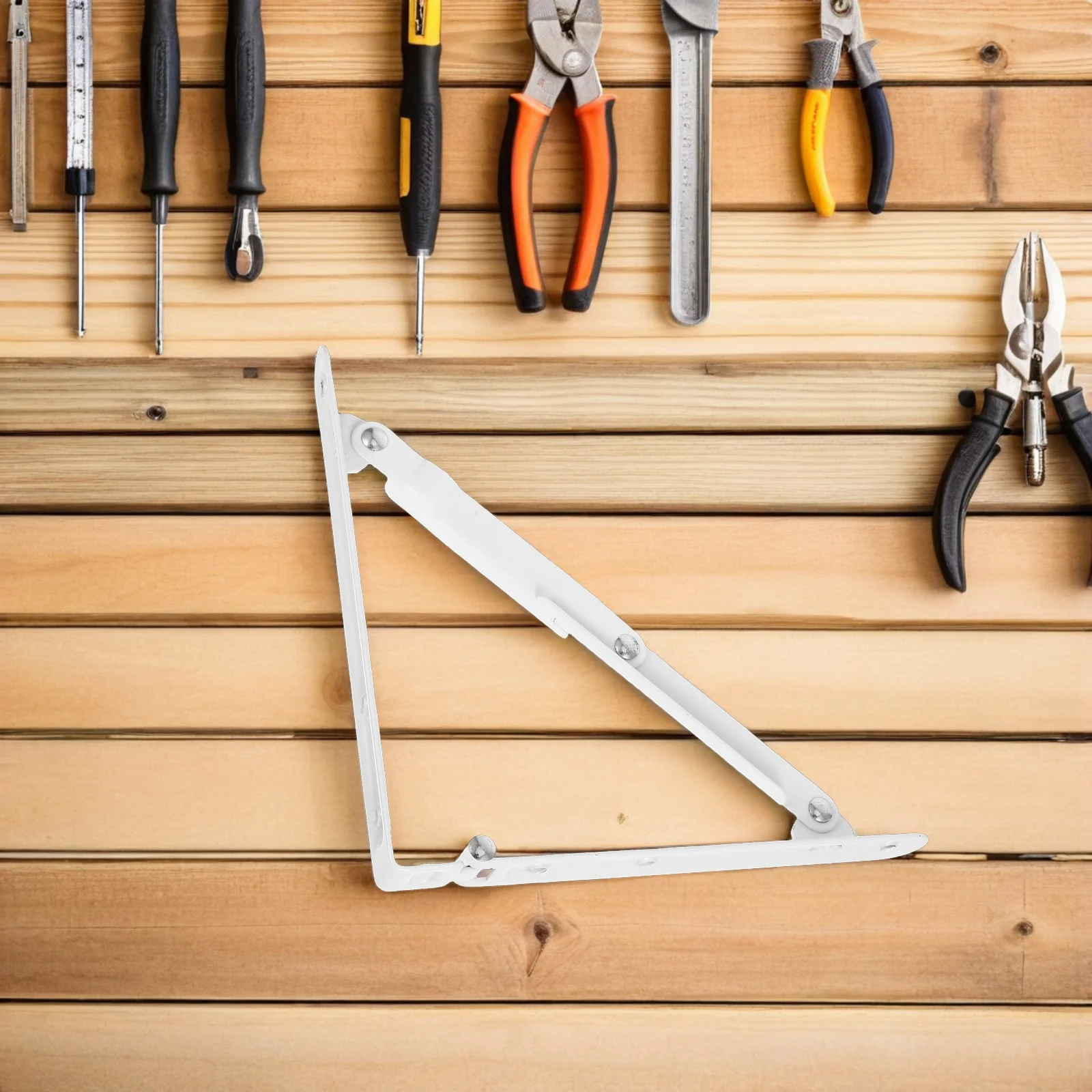 

2Pcs Iron Triangle Folding Bracket Sturdy Foldable Support for Kitchen Bathroom Wall Mounted Metal Shelf Brackets