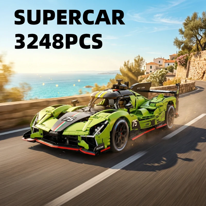

3248PCS 1:8 Supercar Building Blocks Sets Assembly Sports Car Model Bricks Desktop Ornaments Gifts For Adult Boys
