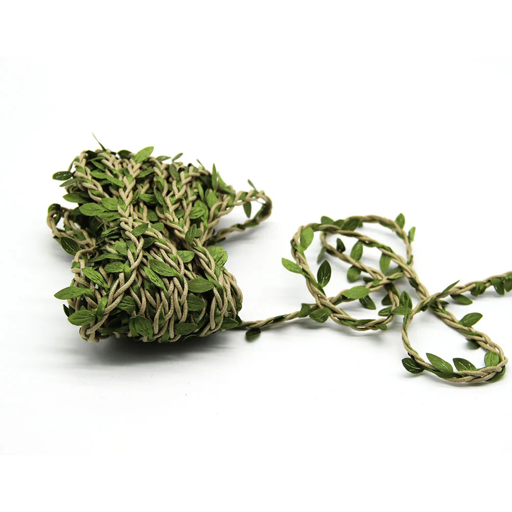 

10m Khaki Rattan Cane DIY Garland Accessory Artificial Green Leaves for Personal Jewelry Crafting Artificial Rattan
