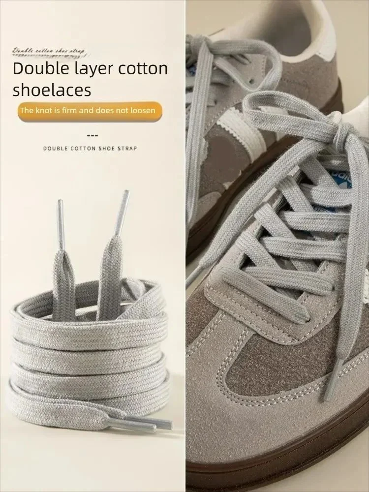 1 Paar klassische flache Schnürsenkel aus reiner Baumwolle, 0,8 cm Breite, für Sport-Leinwandschuhe – 100/120/140/160 cm Länge für Männer und Frauen