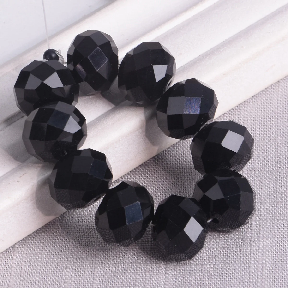 Perles de prisme en verre de cristal taillé à facettes, 16x12mm, grande rondelle, résultats d\'artisanat de bricolage, bijoux de direction, 10 pièces