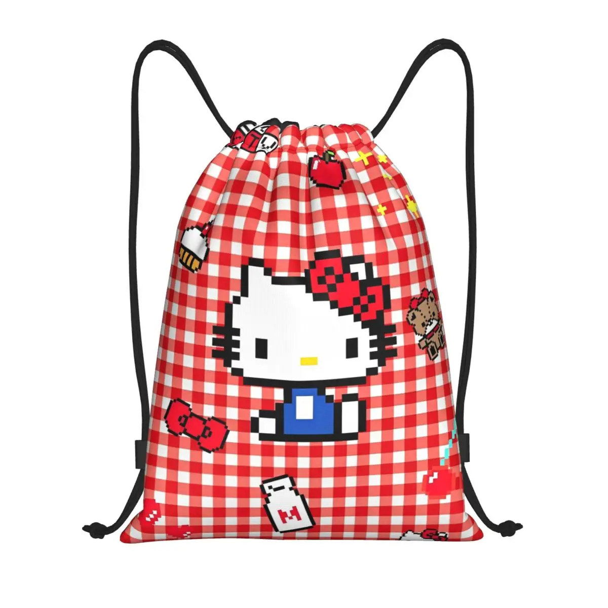 

Милый мультяшный рюкзак Hello Kitty на шнурке, спортивная спортивная сумка, рюкзак Hello Kitty на шнурке для упражнений