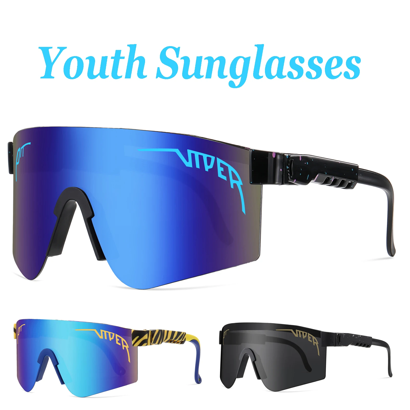 Pit Viper Lunettes de soleil pour jeunes garçons et filles, lunettes de soleil pour enfants, petite tête, lunettes pour adultes, hommes et femmes, cyclisme en plein air, nuances de conduite, sport