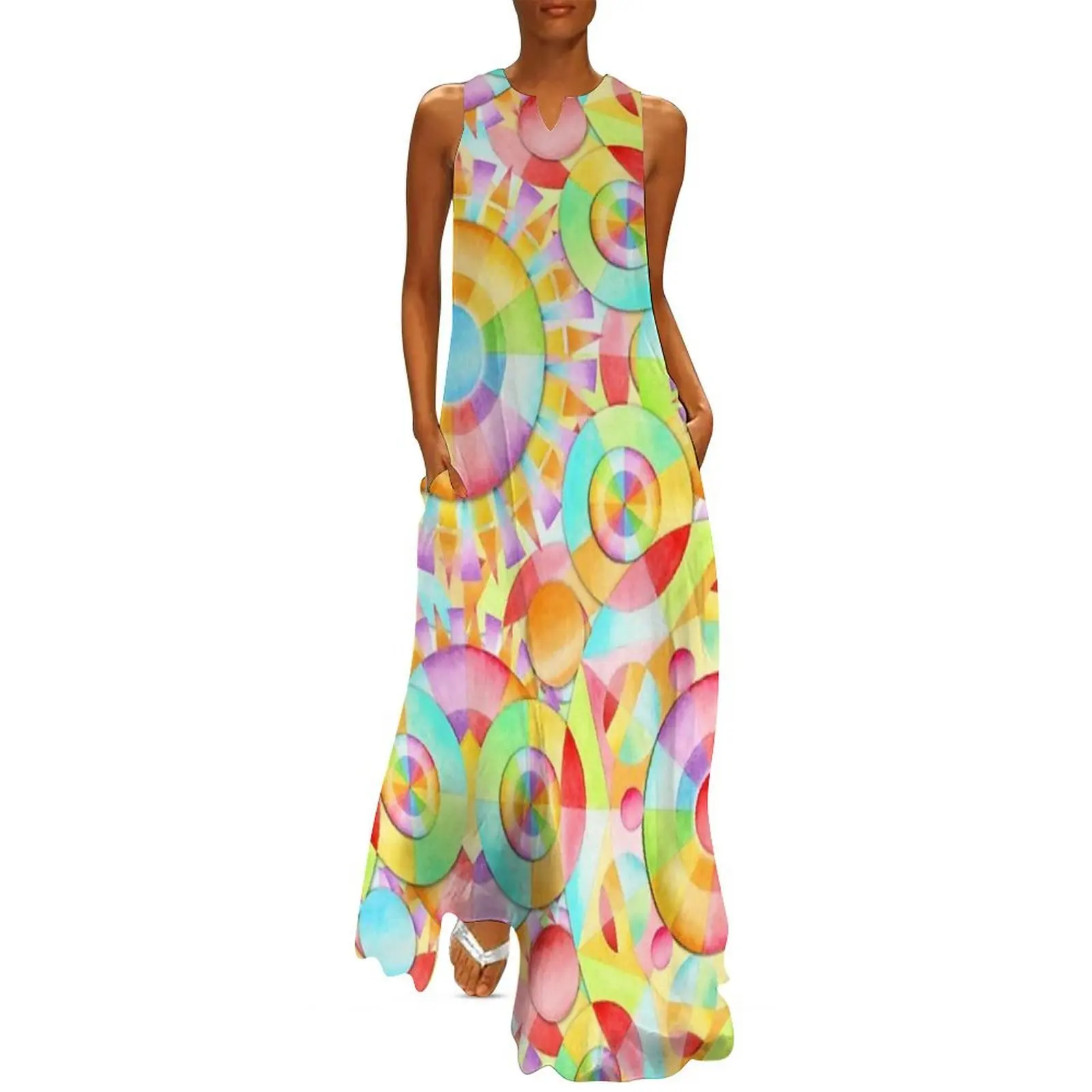 

Neon Rainbow Festival Long Dress dress women elegant luxury clothing women summer 2025 Dress woman