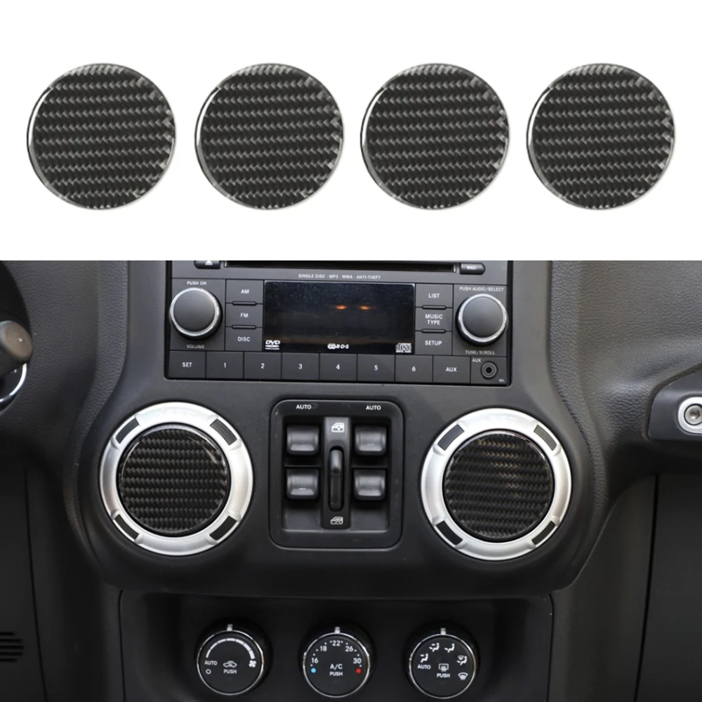 

Центральное управление для Jeep Wrangler JK JL 2007-2022 декоративная крышка для вентиляционного отверстия кондиционера автомобильные аксессуары из углеродного волокна