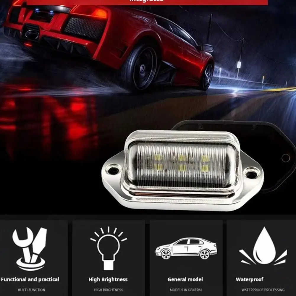 

2PCS 6 LED Car License Number Plate Light For SUV Truck Trailer Van Tag Step Lamp White Bulbs Car Products License Plate Li N0U1