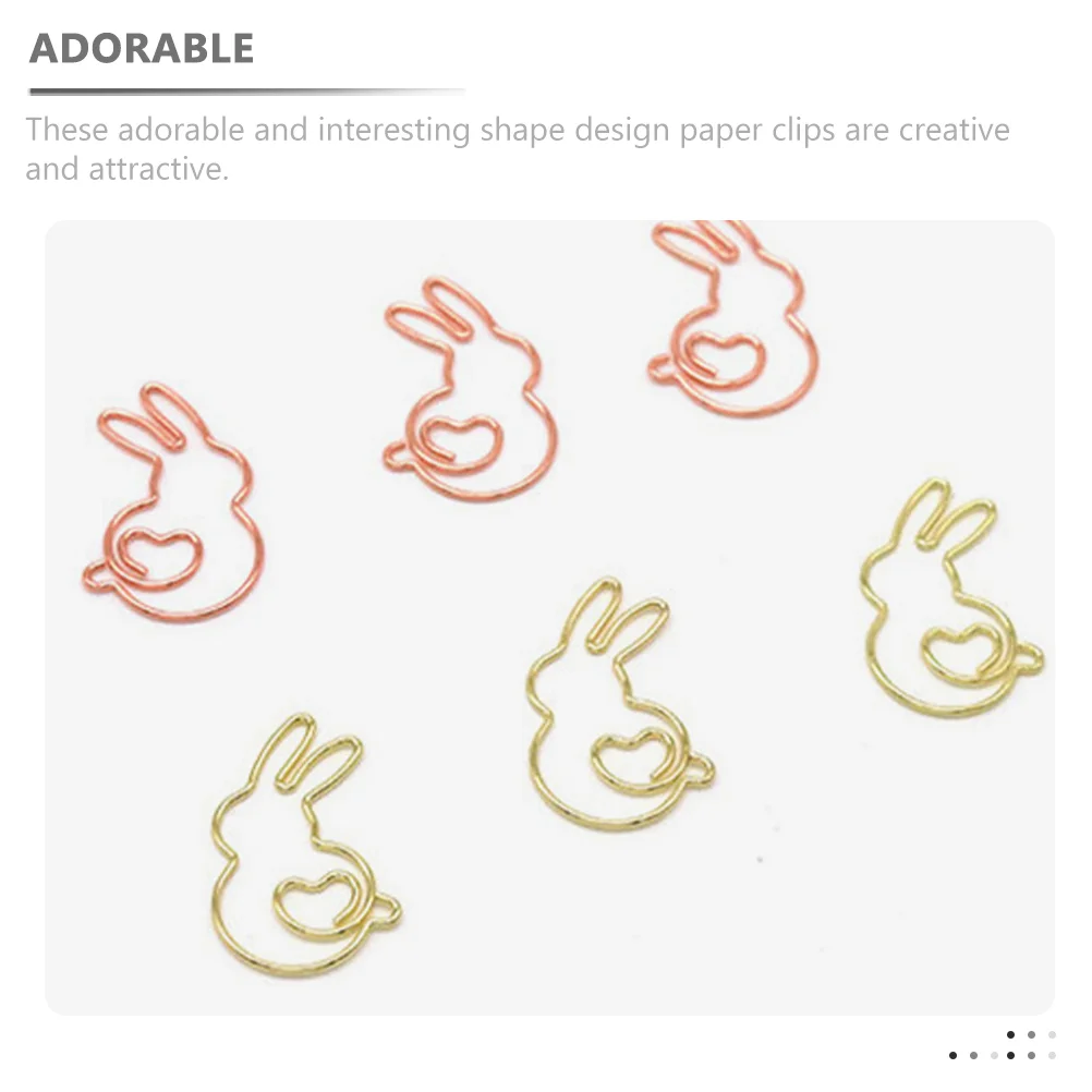 20Pcs Marking Clip Metal Paperclip Cartoon Paper Clamp Paper Clip for School Paper rabbit paper clip cartoon marking clip