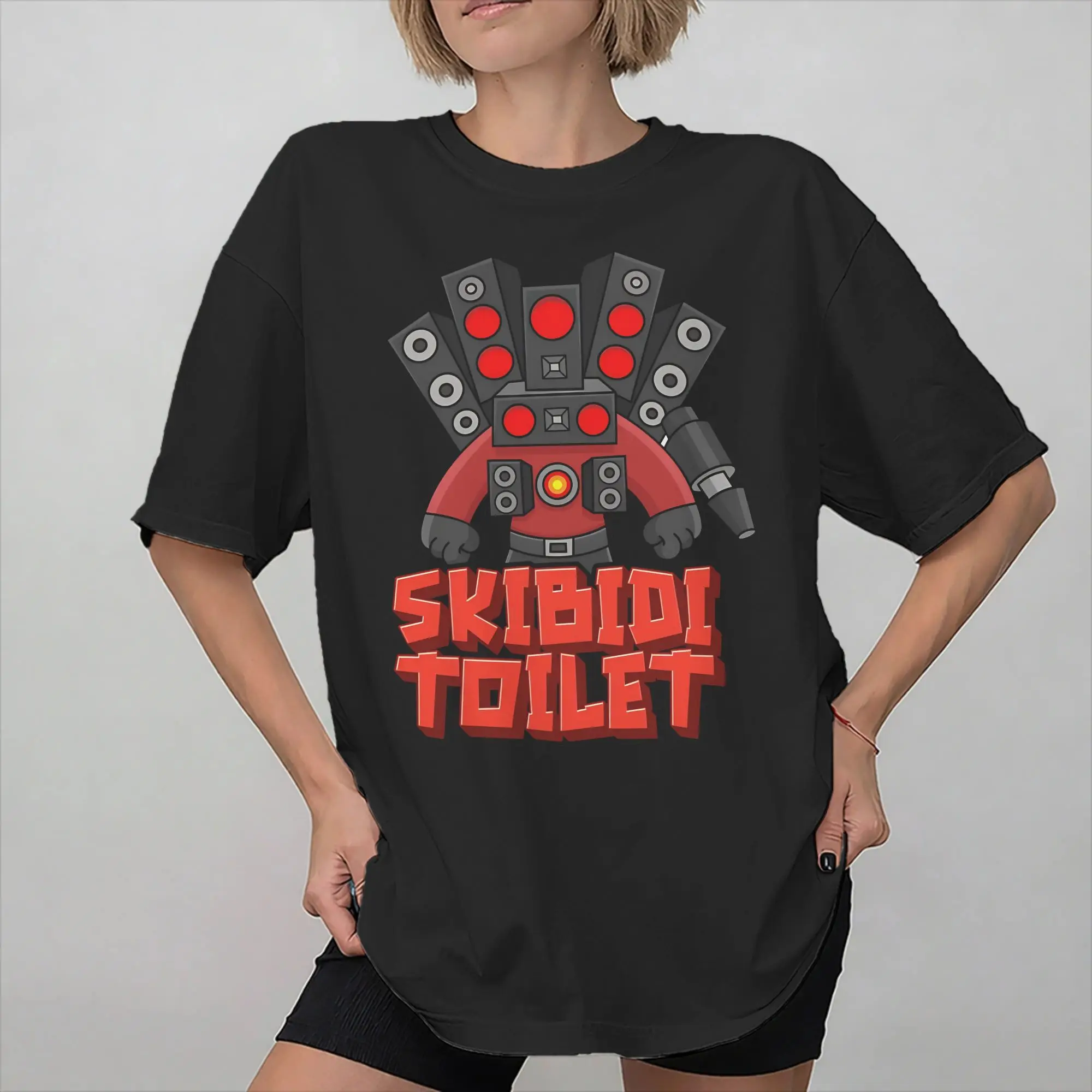 Fashion Skibidi Toilet Titan Speakerman T Shirt For Unisex  Pure Cotton T-shirts Short Sleeve Tops