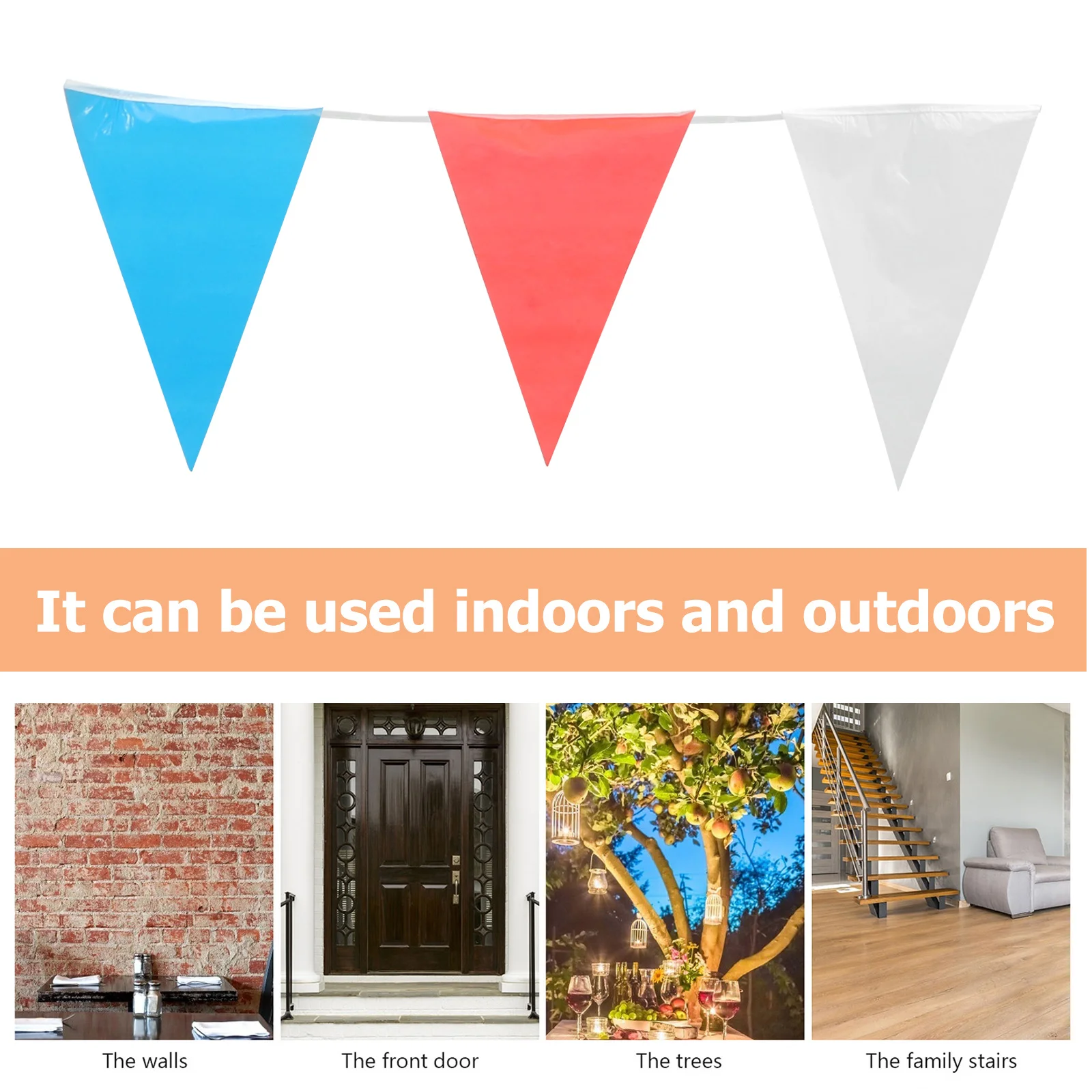 

Patriotic 4Th of July Banner Red White Themed Cloth Bunting for Usa Party Decoration Hanging Flag Outdoor Indoor