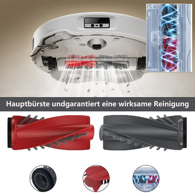 Abud-ロボット掃除機アクセサリー,メインブラシ,Hepaフィルター,モップクロス,ダストバッグ,Roborock qrevo curv